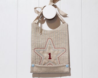 ITH In The Hoop Star & Stripes Peuter Bib Machine Borduurbestand ontwerp 8x12 hoepel