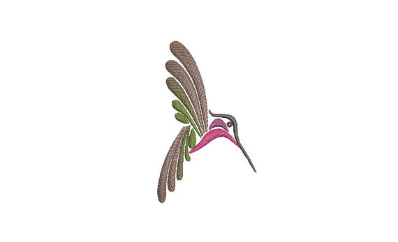 Machine Embroidery Design Hummingbird - Machine Embroidery File design 4x4 inch hoop - Bird Embroidery File