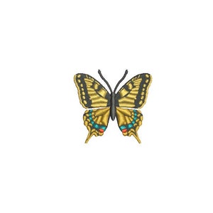 Butterfly Embroidery - Gold Butterfly 6 Machine Embroidery File design 4x4 inch hoop - Mini 5cm