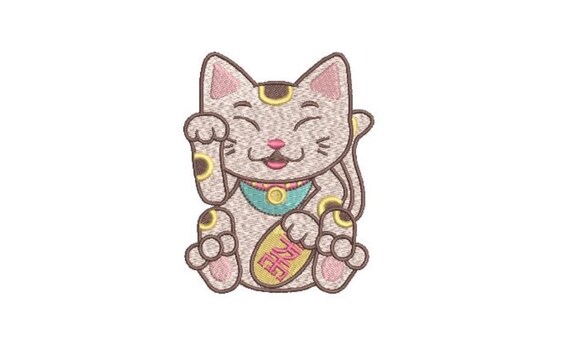 Chinoiserie Chic - Lucky Cat - Machine Embroidery File design  - 4x4 hoop - Lunar New Year