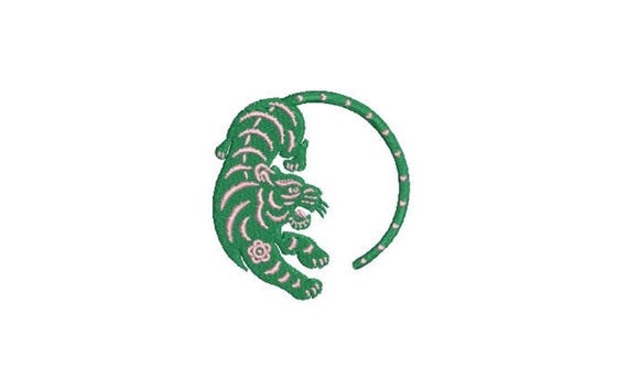 Tiger Circle Embroidery Design - 3 inch Monogram Frame Machine Embroidery File design - 4x4 inch hoop - instant download
