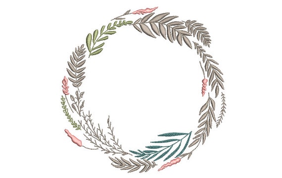 Wildflower Wreath Machine Embroidery File design -  6x10 inch hoop - Machine Embroidery Design