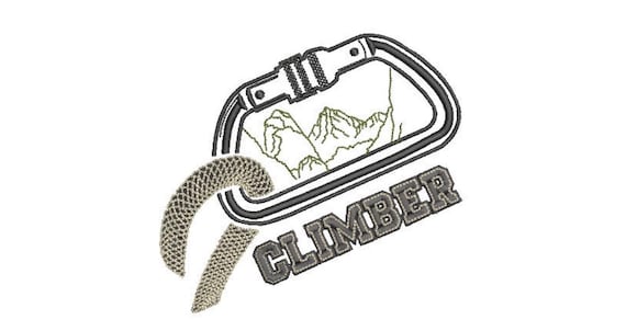 Rock Climber Embroidery Design - Mountain Climber Embroidery Design -  Machine Embroidery File design 5 x7 inch hoop