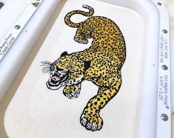 Leopard Machine Embroidery Diseño de archivo - Aro de 5x7 pulgadas - descarga instantánea