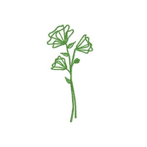 Flower Machine Embroidery File design - 4 x 4 inch hoop - Flower Illustration Sketch