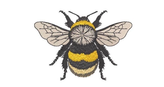 Bumblebee embroidery - Machine Embroidery File design - 6 x 10 inch hoop - Bee Embroidery Design