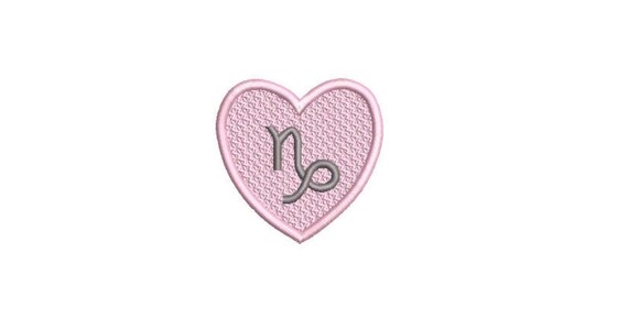 Capricorn Heart Patch Zodiac Embroidery Design - Machine Embroidery File designs - 4x4 inch hoop - instant download - Star Signs Embroidery