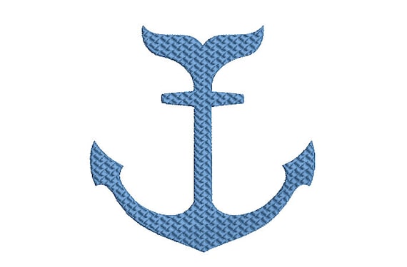 Whale Anchor Machine Embroidery File design - 5x7inch hoop - Anchor Embroidery Design