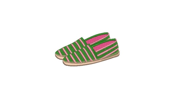Espadrilles Machine Embroidery File design - 4x4 hoop - instant download - Preppy Embroidery Design
