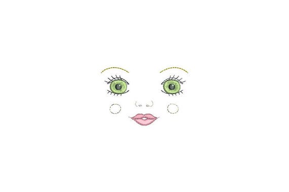 ITH In The Hoop Handmade look Kissing Doll Face Machine Embroidery File design 4x4 doll face embroidery