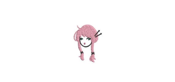 Harajuku Girl Mini 6cm - Machine Embroidery File design - 4x4 inch hoop - Instant download - Kawaii Design