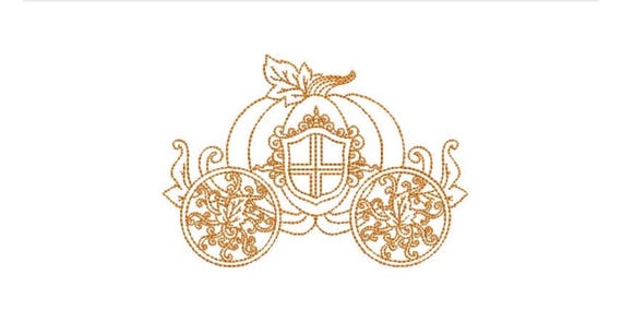 Pumpkin Coach - Machine Embroidery File design - 4x4 inch hoop - instant download - Thanksgiving