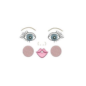 ITH Handmade Baby Doll Face Machine Embroidery File design 4x4 doll face embroidery