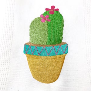 Succulent Cactus 2 Machine Embroidery File design 13x18cm hoop - Makes a great Patch