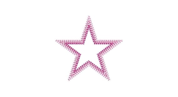 Chain Stitch Star - Machine Embroidery File design - 4x4 inch hoop - Monogram Frame - Triple Chainstitch