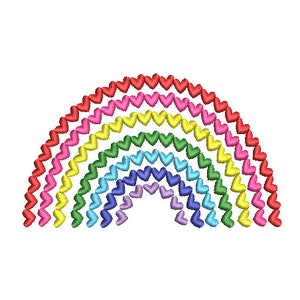 Heart Rainbow Machine Embroidery File design  - 5 x 7 inch hoop sideways - Rainbow Embroidery Design