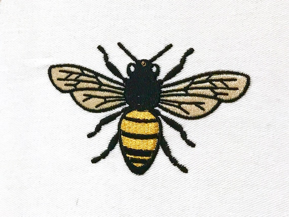 Bee embroidery - Machine Embroidery File design 4 x 4 inch hoop