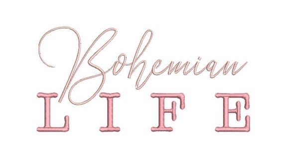 Bohemian Life Machine Embroidery File design  - 8 x 8 inch hoop - Quote Embroidery Design