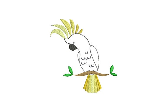 Australian Cockatoo Bird Machine Embroidery File design 5x7 hoop - instant download