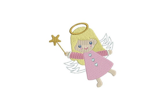 Angel Fairy Doll Machine Embroidery File design 5x7 inch hoop Instant Download ITH applique