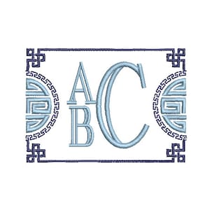 Chinoiserie Chic Monogram Frame - Machine Embroidery File design - 4x4 hoop