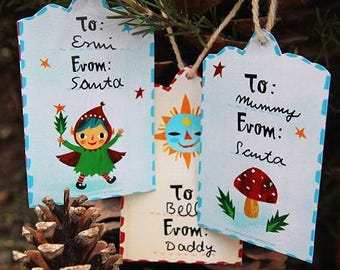 Cute Festive Christmas Holiday Gift Tags - Digital Download - Printable Artwork