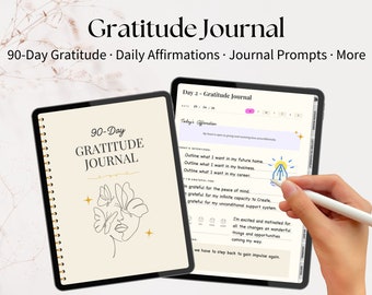 Cuaderno de gratitud digital para iPad: bienestar mental, cuidado personal y mensajes conscientes en GoodNotes