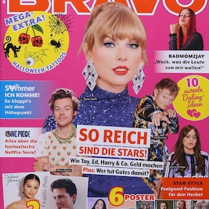 Bravo Magazine Niemcy 2023-12 Plakat Taylor Swift Gomez Rodrigo Post Malone Charlie Puth - DRUKOWANY - W magazynie, gotowy do wysyłki!