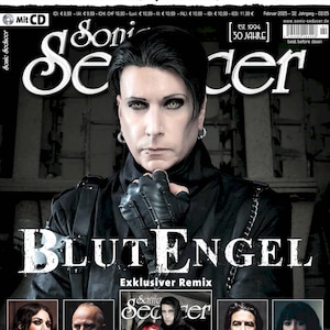May include: Sonic Seducer magazine cover featuring Dave Gahan of Depeche Mode and the band Blutengel. The cover includes text, a CD logo, and a list of bands. The magazine is dated February 2025.