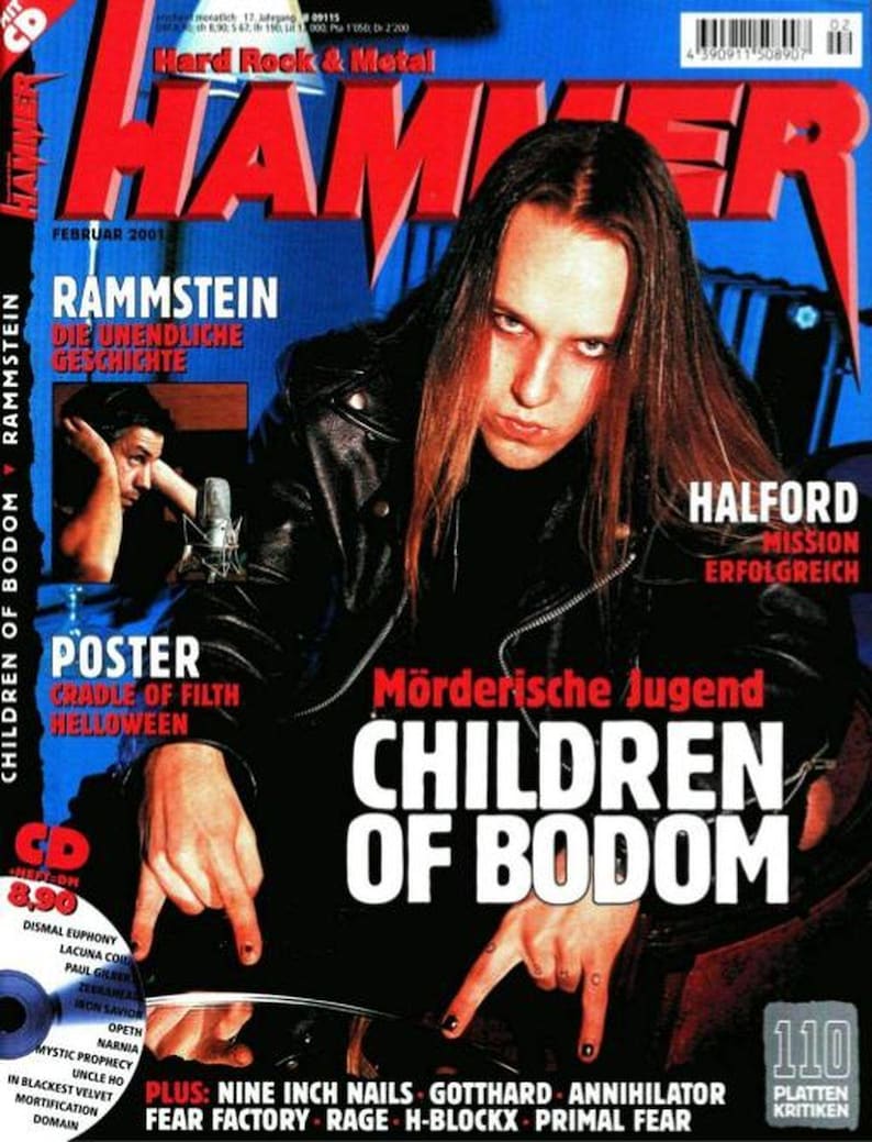 Children of Bodom Rammstein Halford Metal Hammer Magazine Germany 2001-02 - Original Print Issue image 1