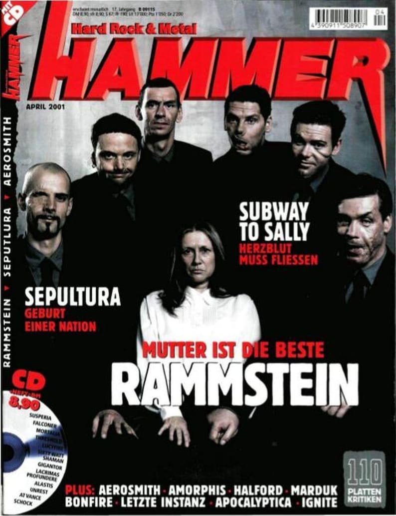 Rammstein Sepultura Subway to Sally Metal Hammer Magazine Germany 2001-04 - Original Print Issue Bild 1