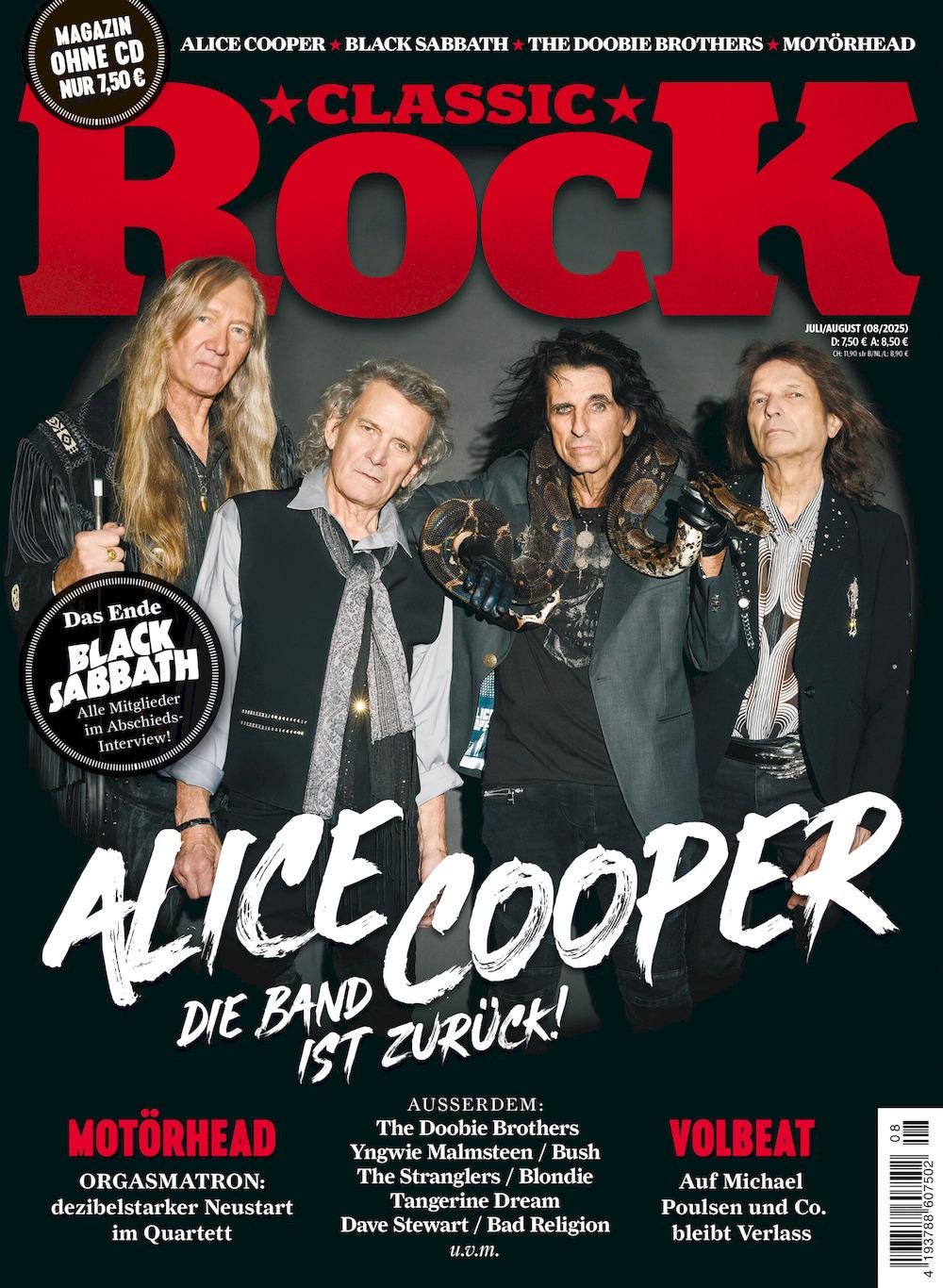 Classic Rock Magazine Germany 2025-07+08 #141 Alice Cooper Black Sabbath Motörhead