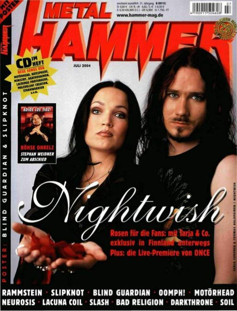 Nightwish Rammstein Slipknot Oomph Slipknot Metal Hammer Magazine Alemania 2004-07 - Edición impresa original imagen 1