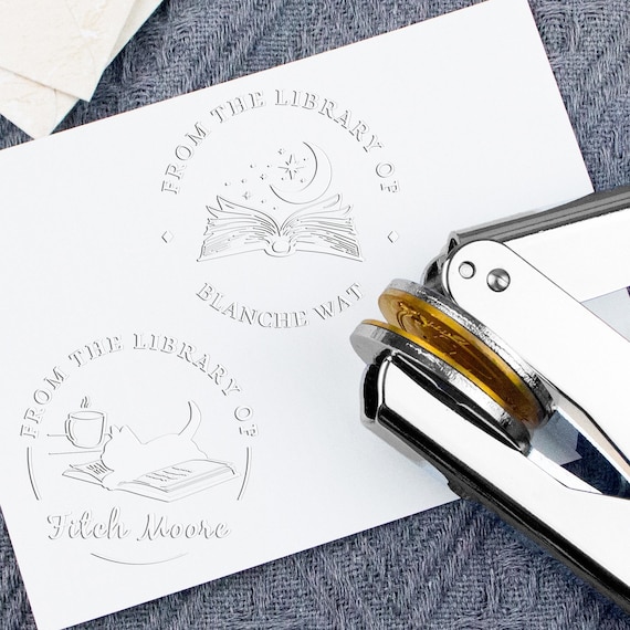 BOOK EMBOSSER STAMP, Personalised Book Embosser, Custom Library Embosser, From the Library of, Book Belongs to, Ex Libris, Book Lover Gifts
