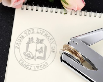 CUSTOM EMBOSSER, Book Embosser Stamp, Perfect Gift To Book Lovers, Custom From The Library Of Book Stamp, Graduation Gift