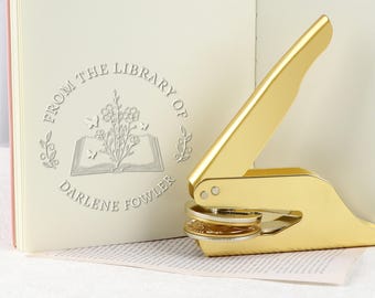 Personalized Book Embosser, Custom Book Embosser, From The Library Of, Library Embosser, Embosser Stamp Ex Libris, Gift For Book Lover
