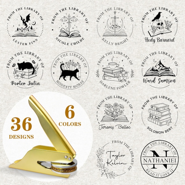 Custom book embosser, Personalised library stamp, Graduation gift, Library embosser stamp, Teacher, Reader, Book lover gift, Home libraries