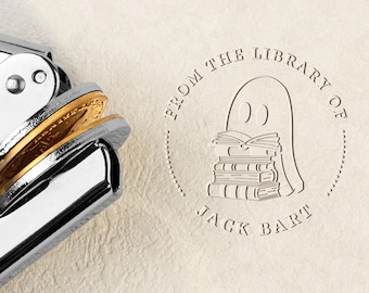 Custom Book Embosser Stamp, Book Embosser Personalized, Custom From the Library of Book Stamp, Custom Any Logo, Book Lover Gifts
