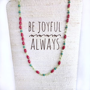 Collier en morse Be Joyful Always : bijoux de versets bibliques