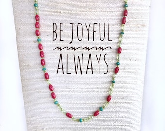 Be Joyful Always Morse Code Necklace: Scripture Verse Jewelry