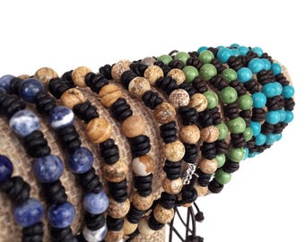 Leather Rosary Bracelet: One Decade Adjustable Bracelet