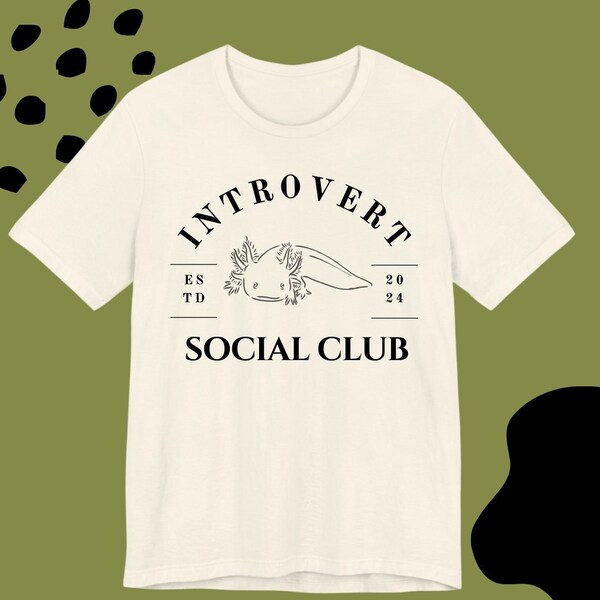 Axolotl Introvert Social Club Minimalist Hand-draw Style for Her or Him