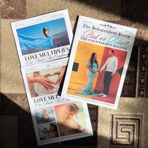 Newspaper Pregnancy Announcement Template Editable Newspaper Baby News Coming Soon Gender Reveal Ideas Large Newspaper Customizable Canva