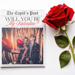 Valentinstag Zeitung Vorlage Valentinstag Geschenk Willst du mein Valentinstag sein Personalisiertes Valentinstag Geschenk Valentinstag Karte Cupid Post