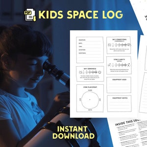 Printable Star Hunter’s Astro Log (Digital Download)  8.5x11 | Stargazing Observation & Sketch Notebook | Astronomy STEM Learning Ages 7-13