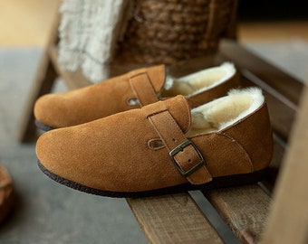 Genuine Leather & Fur Warm Shoes