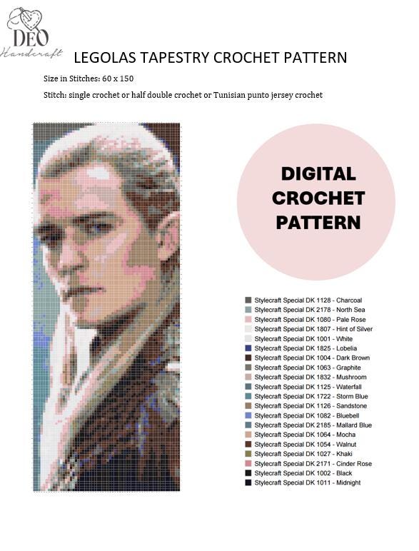 30 Tapestry Crochet Patterns: Our Favorite Wall Art, Bags, and Gifts 21 Legolas Tapestry Crochet Pattern