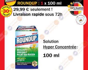 Désherbant Sélectif Puissant - ROUNDUP 500ml 250ml 100ml "Détruit les mauvaises herbes et protège le gazon" - Herbicide Professionnel Gazon