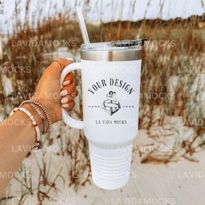 Mockup di bicchiere isolato da 40 oz Printify JPG Mockup di cammello polare Mockup di prodotto reale Mock di bicchiere da spiaggia Stampa su richiesta Mock di bicchiere da caffè