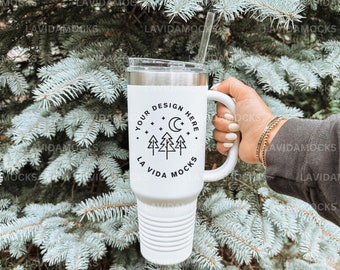 Printify 40 oz Insulated Tumbler Mockup JPG White Polar Camel Mockup Real Product Mock Tumbler Mockup Print on Demand White Tumbler Mock